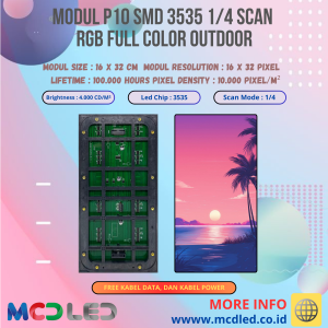 PANEL MODUL P10 RGB 1/4 SCAN SMD OUTDOOR LED CHIP 3535