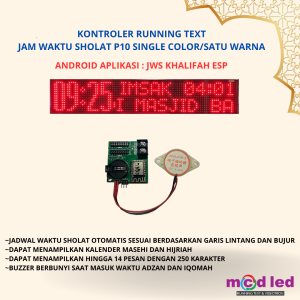 KONTROLER JWS WIFI P10 SATU WARNA /SINGLE COLOR 2X4 PANEL, 2X5 PANEL, DAN 2X6 PANEL (AUTO TARTIL)